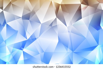Light Blue, Yellow vector cover in polygonal style. Glitter abstract illustration with triangular shapes. Pattern for commercials.