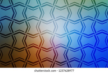 Light Blue, Yellow vector cover with stright stripes. Shining colored illustration with sharp stripes. Template for your beautiful backgrounds.