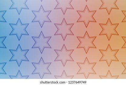 Light Blue, Yellow vector cover with small and big stars. Modern geometrical abstract illustration with stars. Template for sell phone backgrounds.