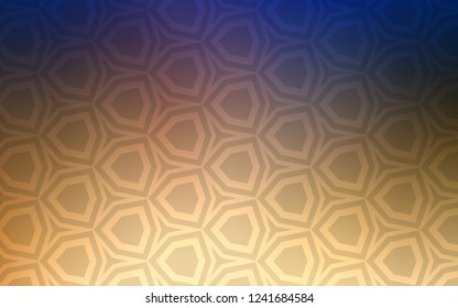 Light Blue, Yellow vector cover with set of hexagons. Illustration with set of colorful hexagons. Pattern for landing pages.