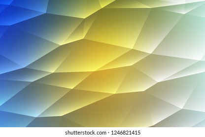 Light Blue, Yellow vector cover in polygonal style. Decorative design in abstract style with triangles. Modern template for your landing page.