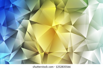Light Blue, Yellow vector cover in polygonal style. Decorative design in abstract style with triangles. Best design for your ad, poster, banner.