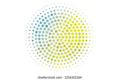 Light Blue, Yellow vector cover with small and big stars. Modern geometrical abstract illustration with stars. The pattern can be used for websites.