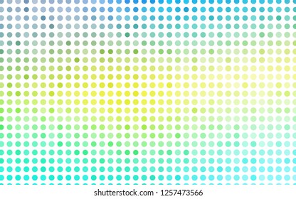 Light Blue, Yellow vector cover with spots. Illustration with set of shining colorful abstract circles. Template for your brand book.