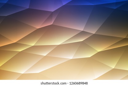 Light Blue, Yellow vector cover in polygonal style. Illustration with set of colorful triangles. Pattern can be used for websites.