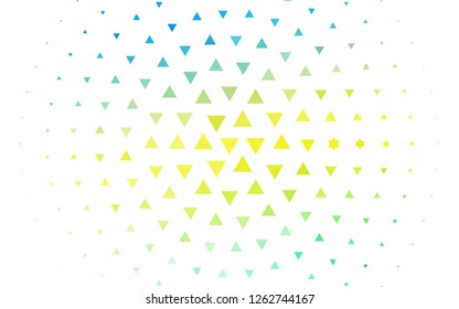 Light Blue, Yellow vector cover in polygonal style. Triangles on abstract background with colorful gradient. Modern template for your landing page.