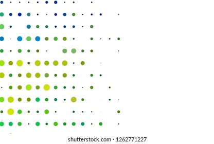Light Blue, Yellow vector cover with spots. Blurred decorative design in abstract style with bubbles. Pattern for beautiful websites.