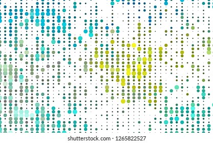 Light Blue, Yellow vector cover with spots. Blurred decorative design in abstract style with bubbles. Pattern for beautiful websites.