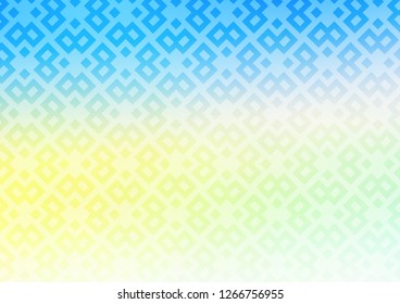Light Blue, Yellow vector cover in polygonal style. Abstract gradient illustration with rectangles. Pattern for commercials.