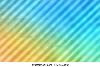 Light Blue, Yellow vector cover with stright stripes. Shining colored illustration with sharp stripes. Pattern for ads, posters, banners.