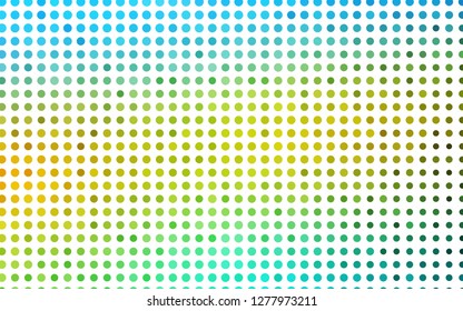 Light Blue, Yellow vector cover with spots. Glitter abstract illustration with blurred drops of rain. Design for posters, banners.