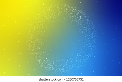 Light Blue, Yellow vector cover with astronomical stars. Blurred decorative design in simple style with galaxy stars. Pattern for futuristic ad, booklets.