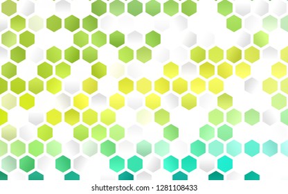 Light Blue, Yellow vector cover with set of hexagons. Illustration of colored hexagons on white surface. New template for your brand book.