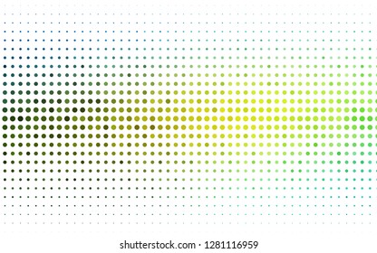 Light Blue, Yellow vector cover with spots. Abstract illustration with colored bubbles in nature style. Pattern for ads, leaflets.