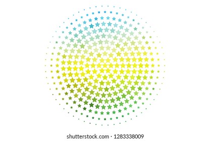 Light Blue, Yellow vector cover with small and big stars. Glitter abstract illustration with colored stars. The pattern can be used for wrapping gifts.