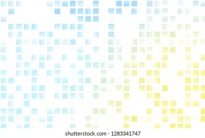 Light Blue, Yellow vector cover in polygonal style. Glitter abstract illustration with rectangular shapes. Pattern for commercials.