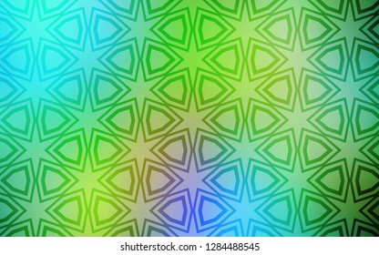 Light Blue, Yellow vector cover with small and big stars. Shining colored illustration with stars. Pattern for new year ad, booklets.