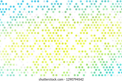 Light Blue, Yellow vector cover with set of hexagons. Design in abstract style with hexagons. Pattern can for your ad, booklets.