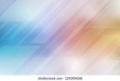 Light Blue, Yellow vector cover with stright stripes. Blurred decorative design in simple style with lines. Pattern for your busines websites.