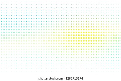 Light Blue, Yellow vector cover with spots. Beautiful colored illustration with blurred circles in nature style. Design for posters, banners.