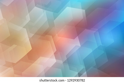 Light Blue, Yellow vector cover with set of hexagons. Abstract illustration with colorful hexagons. New template for your brand book.
