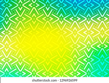 Light Blue, Yellow vector cover in polygonal style. Illustration with set of colorful triangles. Pattern for commercials.