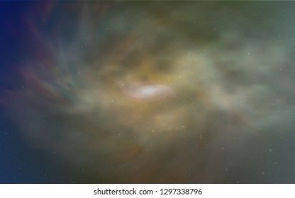 Light Blue, Yellow vector cover with astronomical stars. Shining illustration with sky stars on abstract template. Pattern for futuristic ad, booklets.