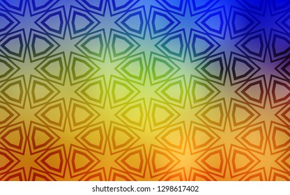 Light Blue, Yellow vector cover with small and big stars. Shining colored illustration with stars. Pattern for new year ad, booklets.