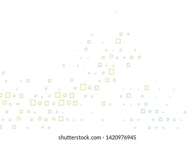 Light Blue, Yellow vector cover with circles, cubes. Decorative design in abstract style with circles, rectangles. Pattern for beautiful websites.