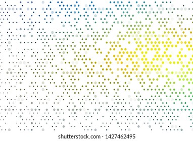 Light Blue, Yellow vector cover with spots. Blurred decorative design in abstract style with bubbles. Template for your brand book.