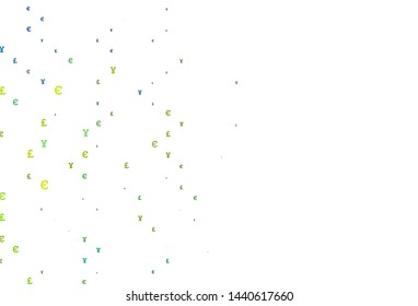 Light Blue, Yellow vector cover with EUR, JPY, GBP signs. Modern abstract illustration with symbols of money. Best design for your ad, poster, banner of money.