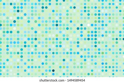 Light Blue, Yellow vector cover with spots. Illustration with set of shining colorful abstract circles. Pattern of water, rain drops.