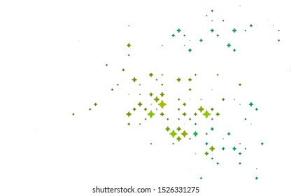 Light Blue, Yellow vector cover with small and big stars. Blurred decorative design in simple style with stars. The pattern can be used for wrapping gifts.