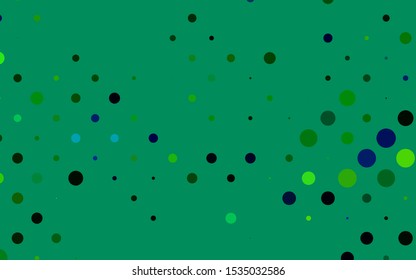 Light Blue, Yellow vector cover with spots. Glitter abstract illustration with blurred drops of rain. Pattern for ads, booklets.