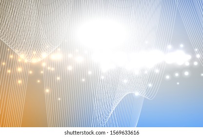 Light Blue, Yellow vector cover with happy holiday ribbons. Blurred decorative design in anniversary style with confetti. The pattern can be used for new year ad, booklets.