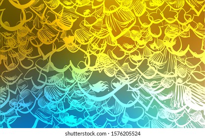 Light Blue, Yellow vector cover with Shining hearts. Hearts on blurred abstract background with colorful gradient. Pattern can be used for valentine's ad, booklets.