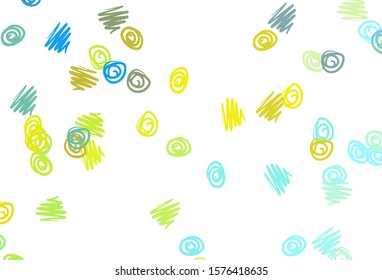 Light Blue, Yellow vector cover with spots. Abstract illustration with colored bubbles in nature style. Template for your brand book.