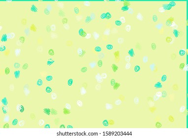 Light Blue, Yellow vector cover with spots. Blurred bubbles on abstract background with colorful gradient. Design for posters, banners.