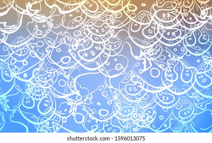 Light Blue, Yellow vector cover with cuisine gourmet. Decorative shining illustration with food on abstract template. Pattern for menu of cafes, bars, restaurants.