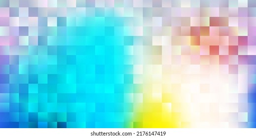 Light blue, yellow vector cover in square style. Smart design in an abstract style with a set of gradient rectangles. Website and banner design.