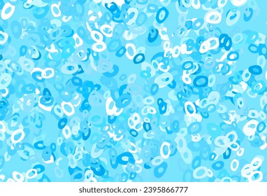 Azul claro, cubierta vectorial amarilla con manchas. Ilustración con un conjunto de círculos abstractos de colores brillantes. Diseño para afiches, pancartas.