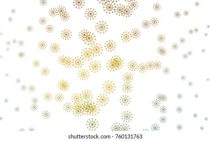 Light Blue, Yellow vector cover with beautiful snowflakes. Blurred decorative design in xmas style with snow. New year design for your business advert.