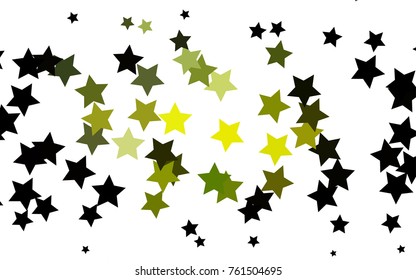 Light Blue, Yellow vector cover with small and big stars. Blurred decorative design in simple style with stars. Smart design for your business advert.
