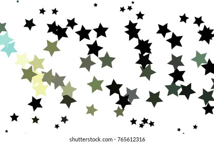 Light Blue, Yellow vector cover with small and big stars. Glitter abstract illustration with colored stars. Best design for your ad, poster, banner.