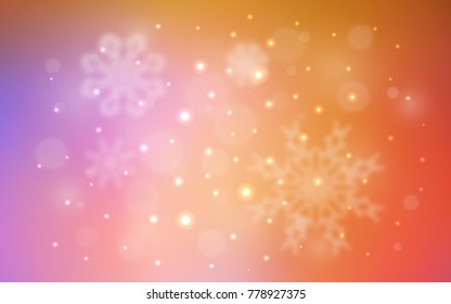 Light Blue, Yellow vector cover with beautiful snowflakes. Decorative shining illustration with snow on abstract template. The template can be used as a new year background.