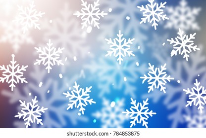 Light Blue, Yellow vector cover with beautiful snowflakes. Modern geometrical abstract illustration with crystals of ice. The pattern can be used for year new  websites.