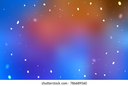 Light Blue, Yellow vector cover with beautiful snowflakes. Snow on blurred abstract background with gradient. The template can be used as a new year background.