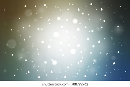 Light Blue, Yellow vector cover with beautiful snowflakes. Decorative shining illustration with snow on abstract template. New year design for your ad, poster, banner.