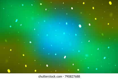 Light Blue, Yellow vector cover with beautiful snowflakes. Shining colored illustration with snow in christmas style. The pattern can be used for new year leaflets.
