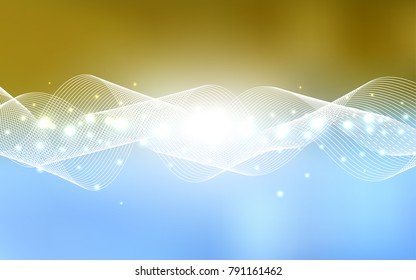 Light Blue, Yellow vector cover with happy holiday ribbons. Glitter abstract illustration with colorful confetti, ribbons. New design for ad, poster, banner of your Party.